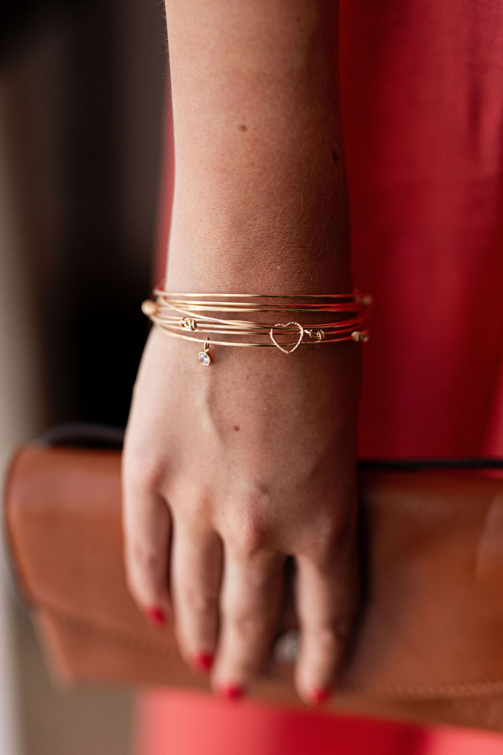 Bracelet jonc plaqué or - Coeur