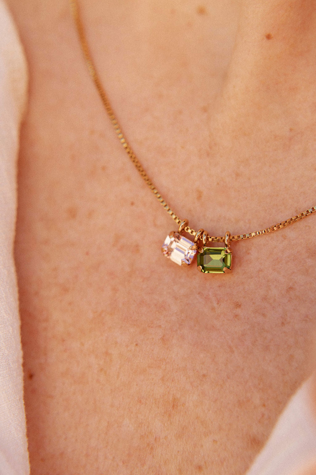 Collier court pendentif cristal - Claudia