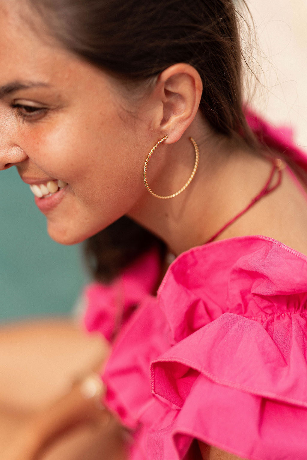 Boucles d'oreille créoles - Cordelières n°1