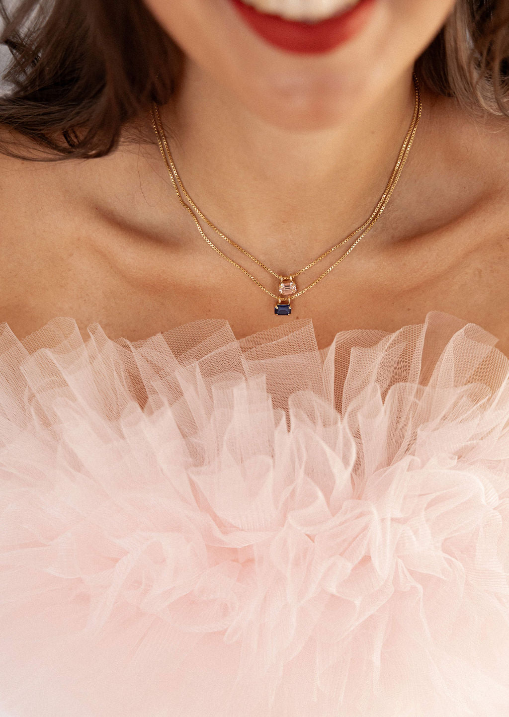 Collier court pendentif cristal - Claudia
