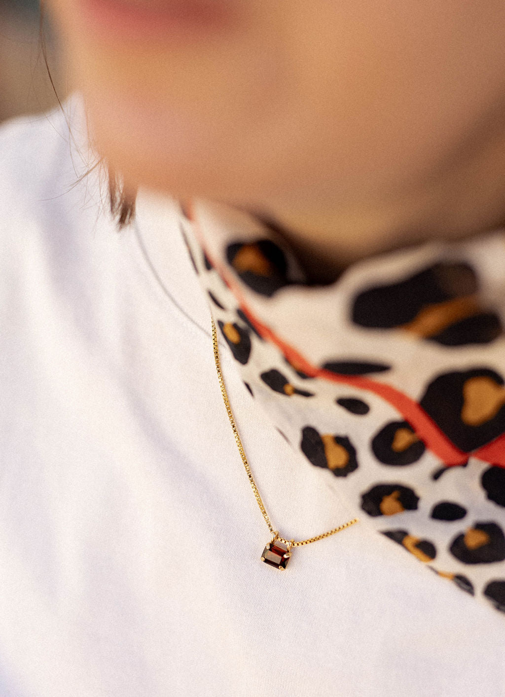 Collier court pendentif cristal - Claudia