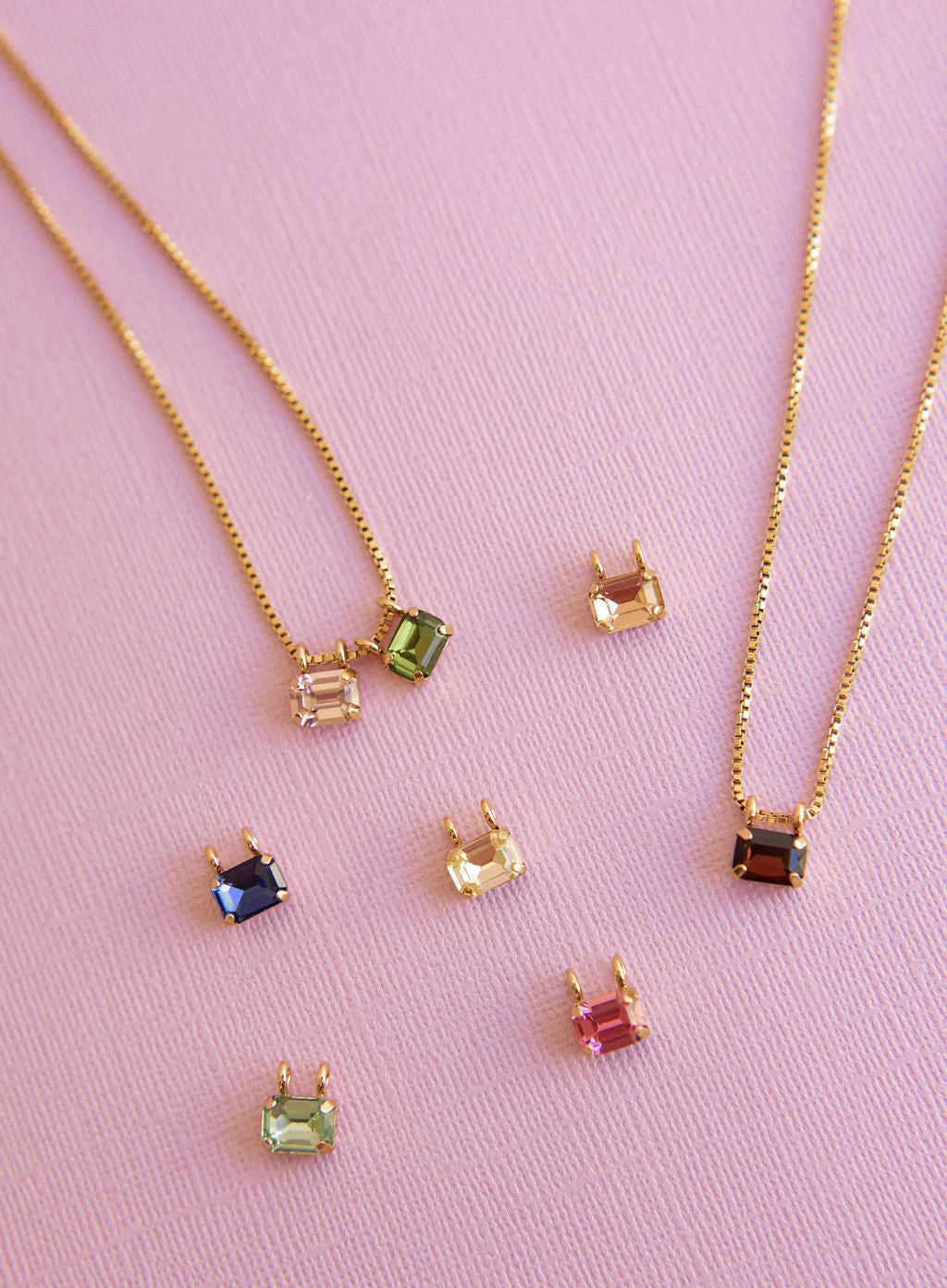 Collier court pendentif cristal - Claudia