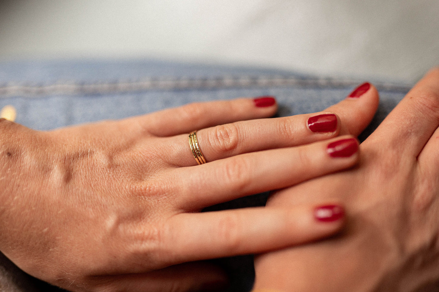 Bague réglable plaqué or - Résonance