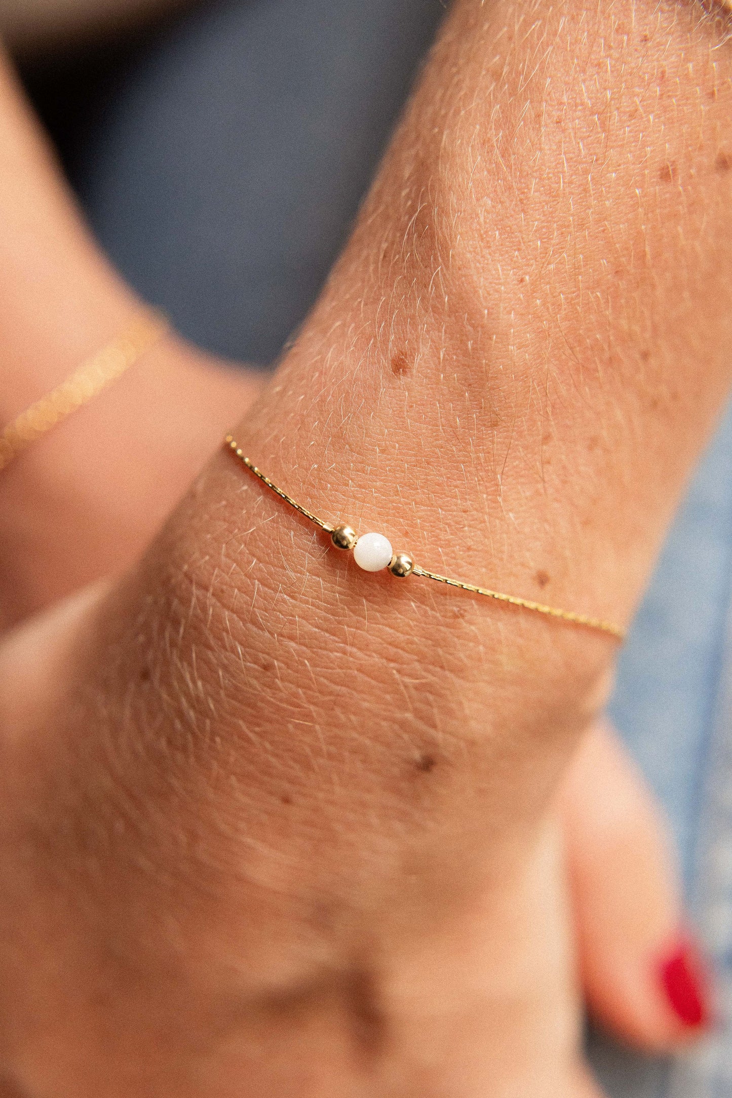 Bracelet plaqué or nacre - Stresa