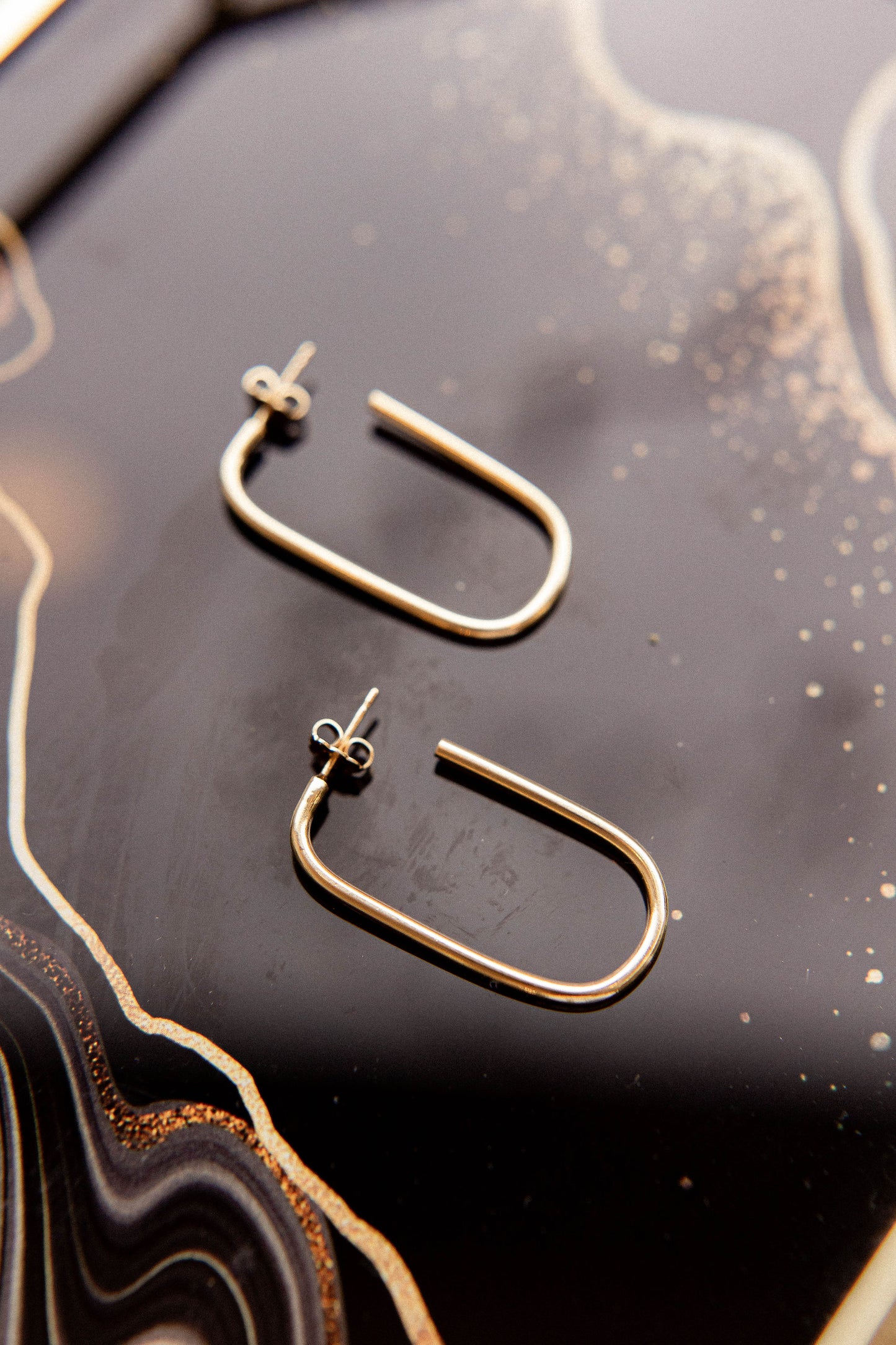 Boucles d'oreilles créoles rectangle - Les Précises