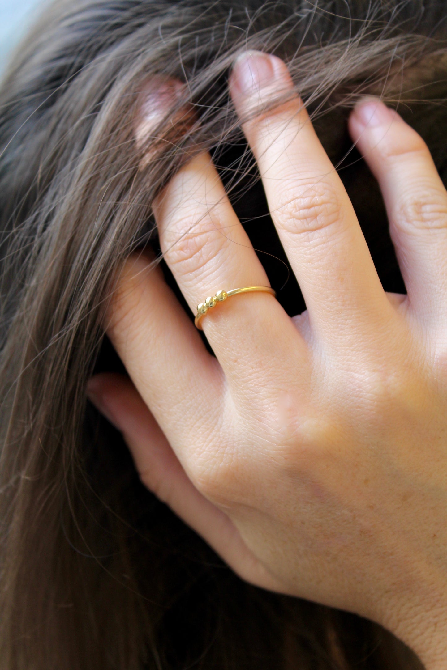 Bague plaqué or - Trois petit points