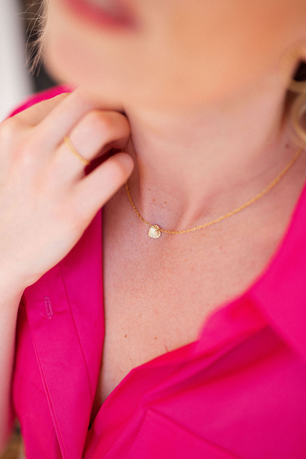 Collier ras de cou plaqué or - Petit coeur