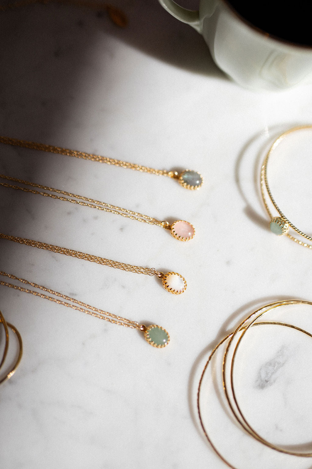 Collier pierre fine plaqué or - Eugénie