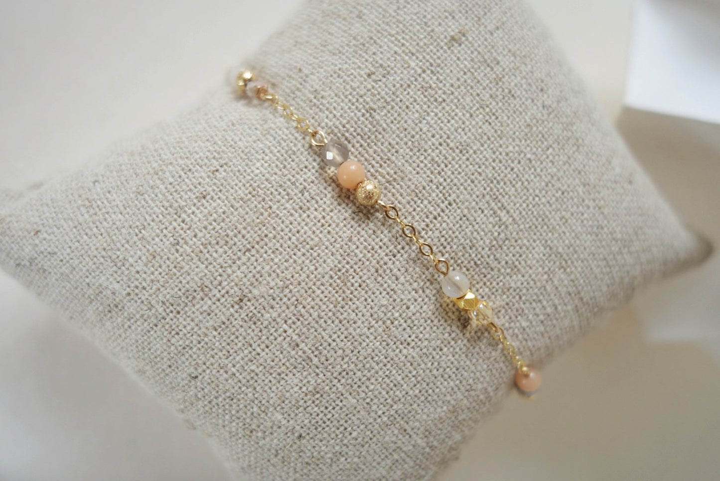 Bracelet plaqué or ou argent pierres fines - Perla