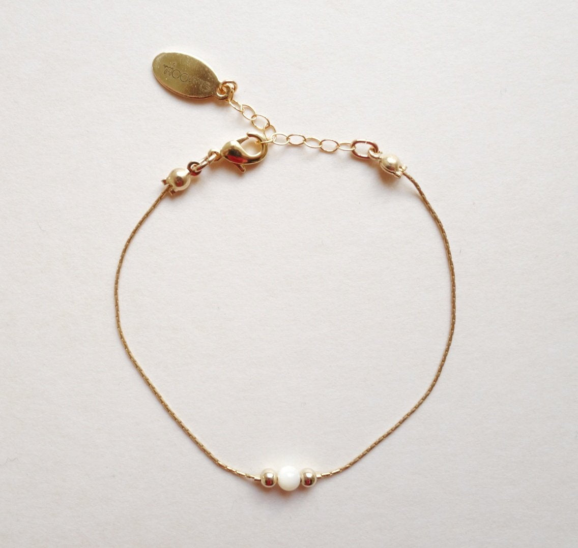 Bracelet plaqué or nacre - Stresa