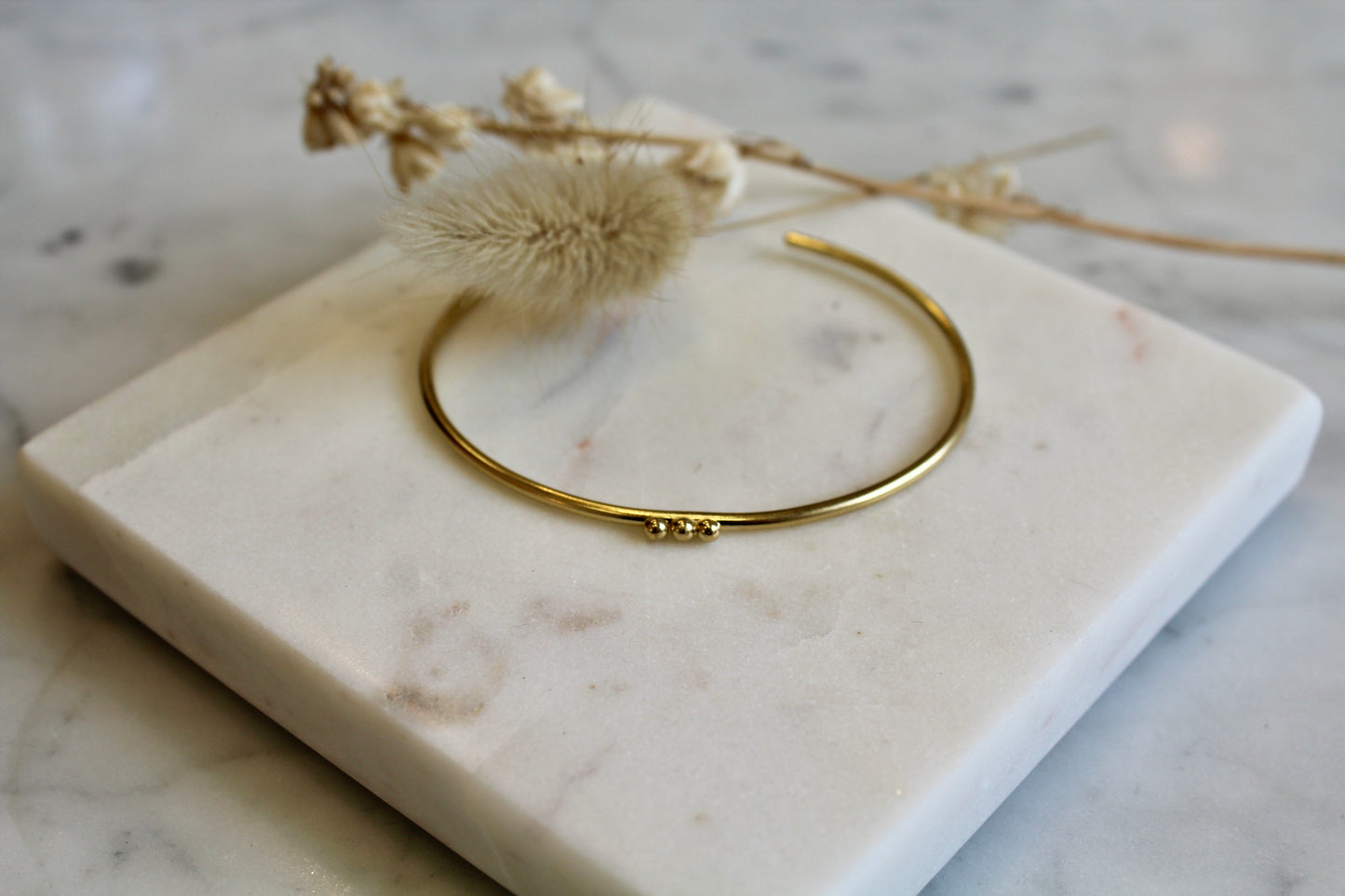 Bracelet jonc réglable - Trois petit points
