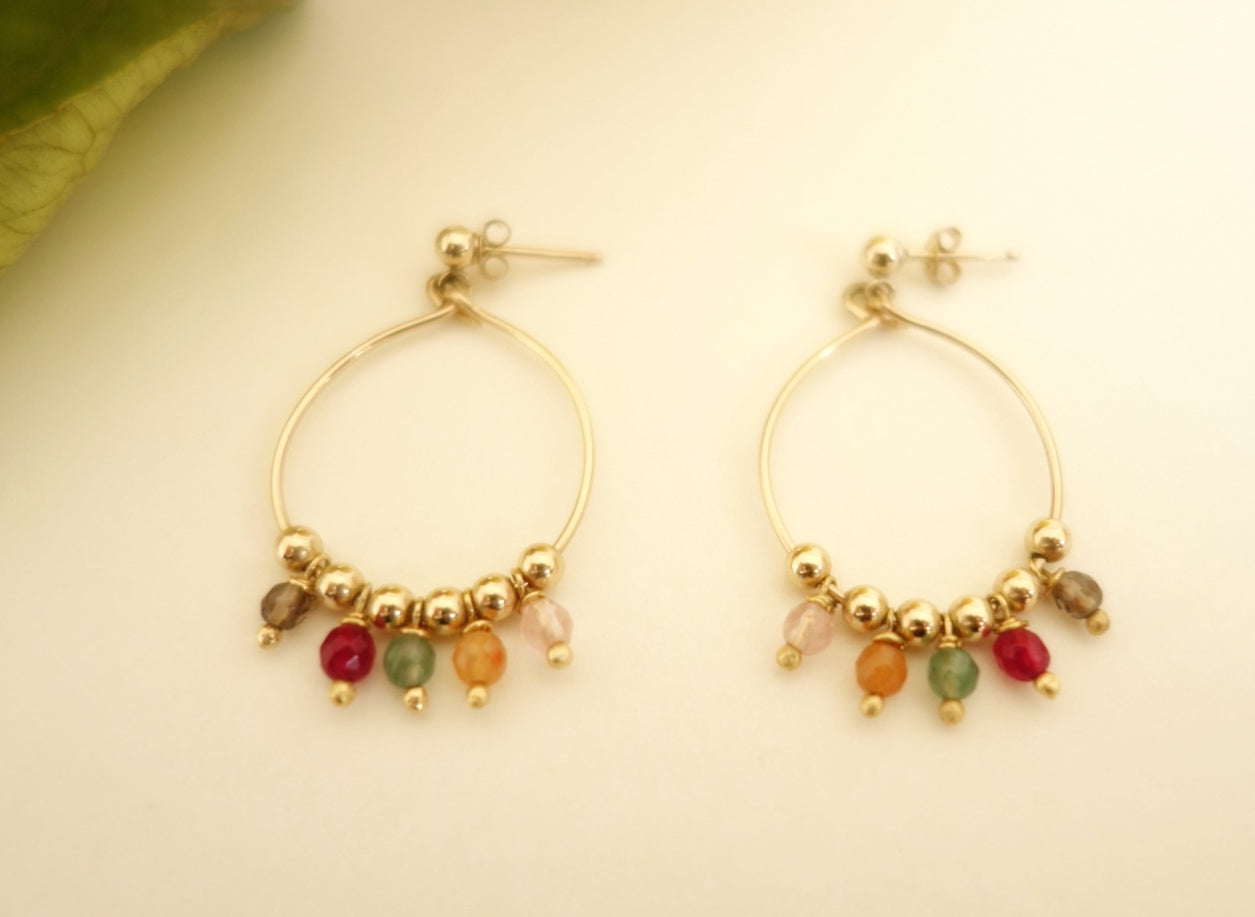 Boucles d'oreille perles plaqué or - Acidulé