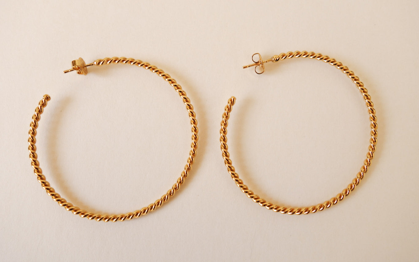 Boucles d'oreille créoles - Cordelières n°1