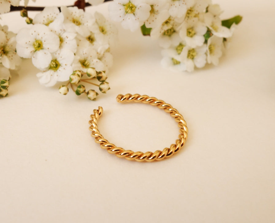 Bague réglable plaqué or - Drisse