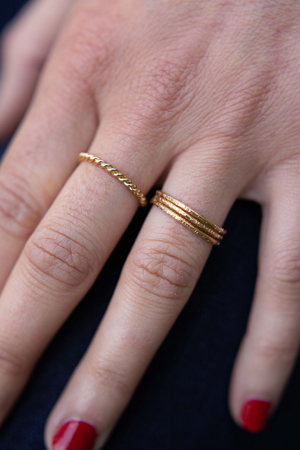 Bague réglable plaqué or - Drisse