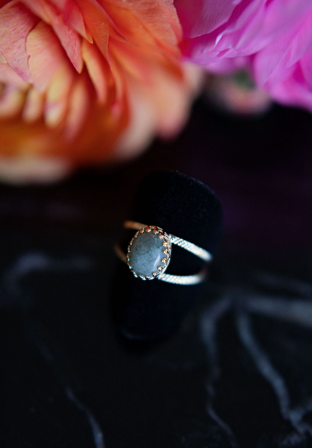 Bague pierre fine plaqué or - Eugénie