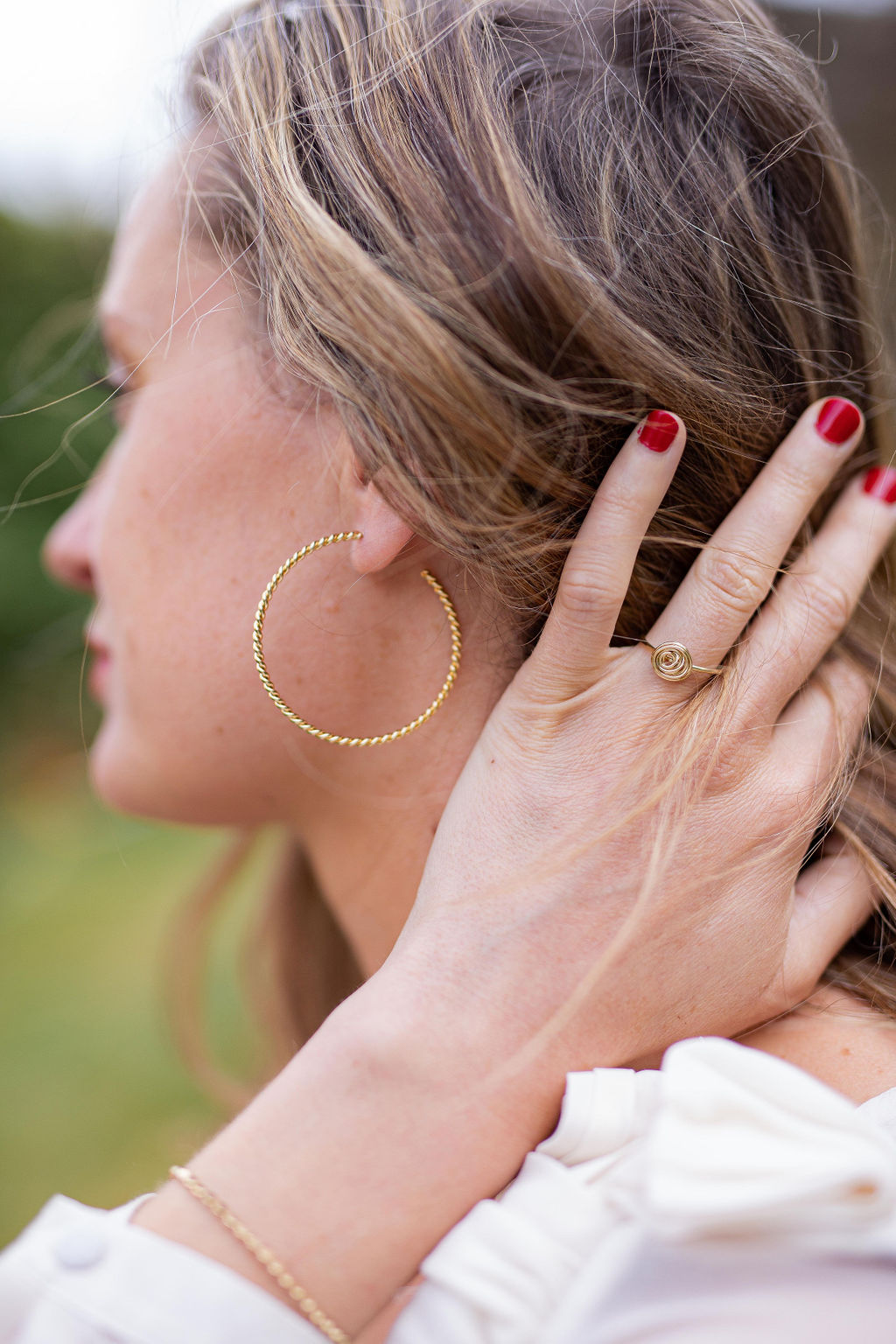 Boucles d'oreille créoles - Cordelières n°1