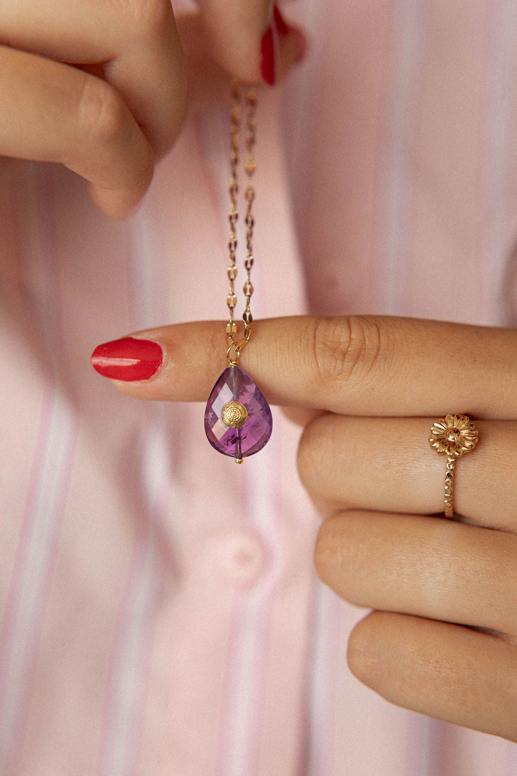 Collier long pierre fine - Naïa