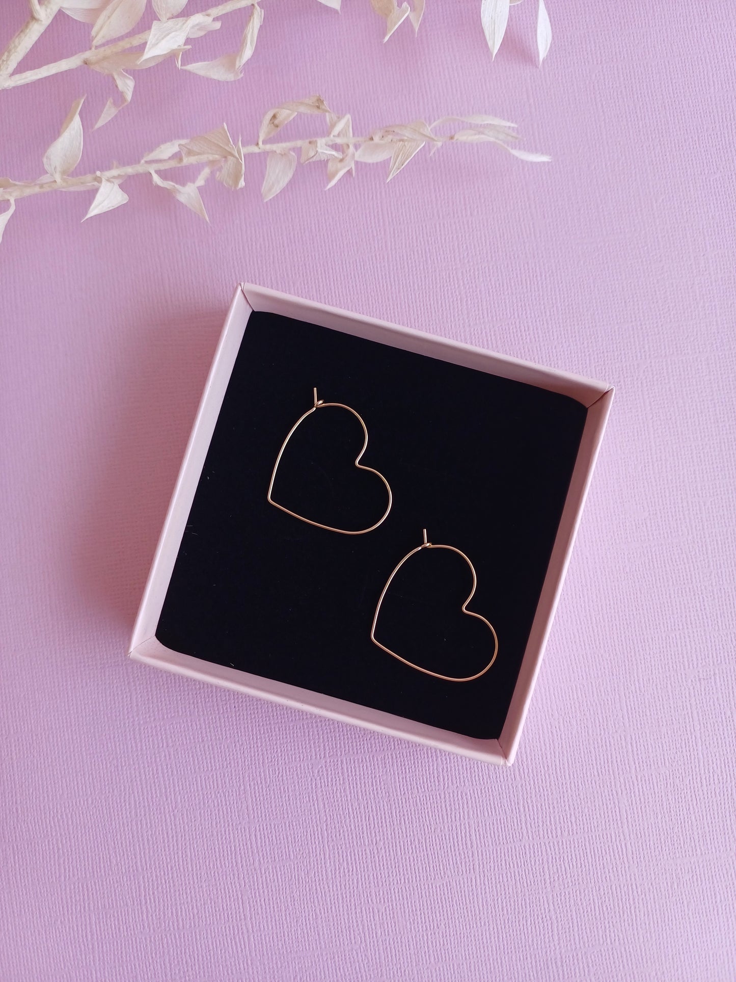 Créoles Coeur or laminé