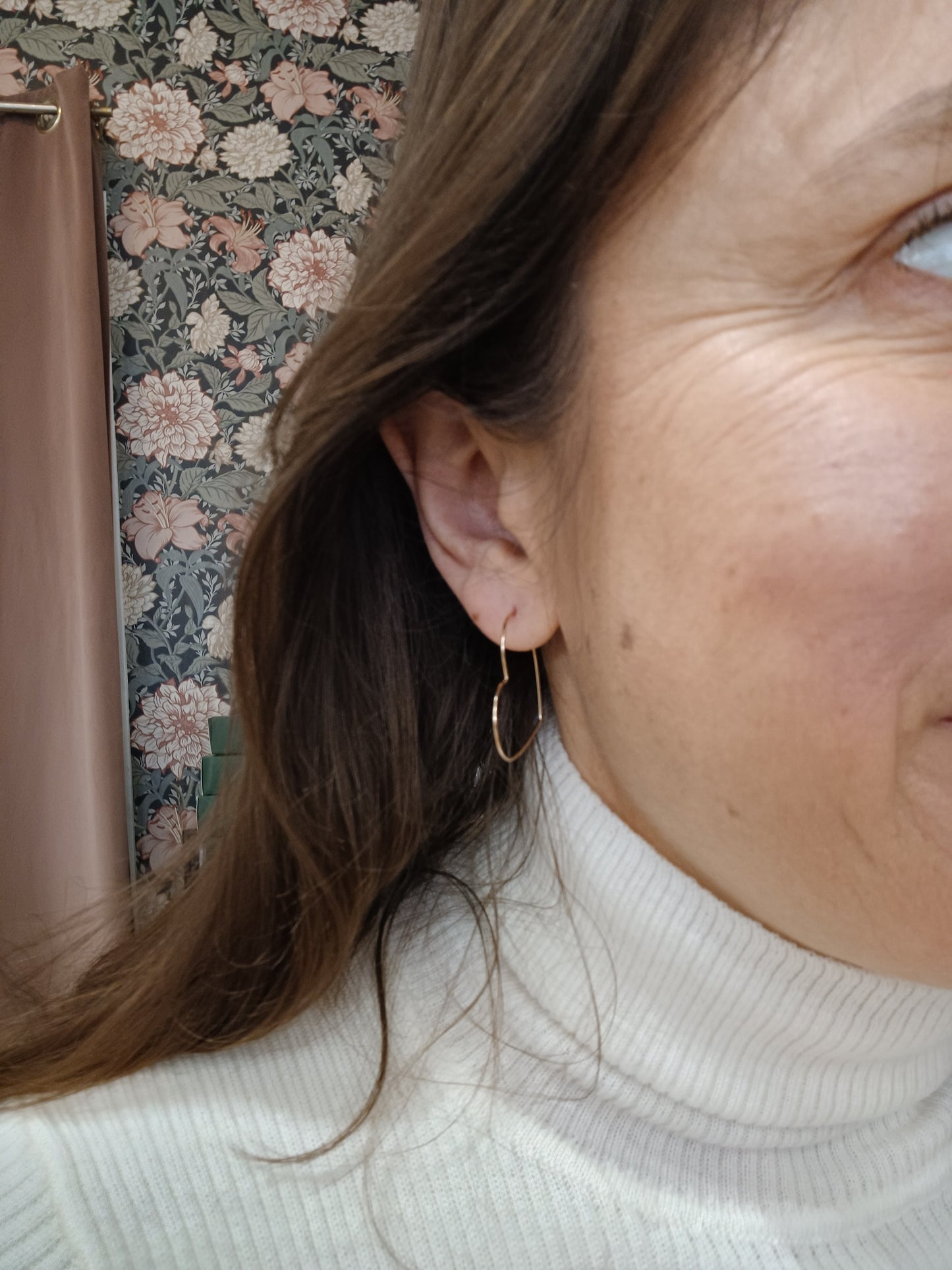 Créoles Coeur or laminé