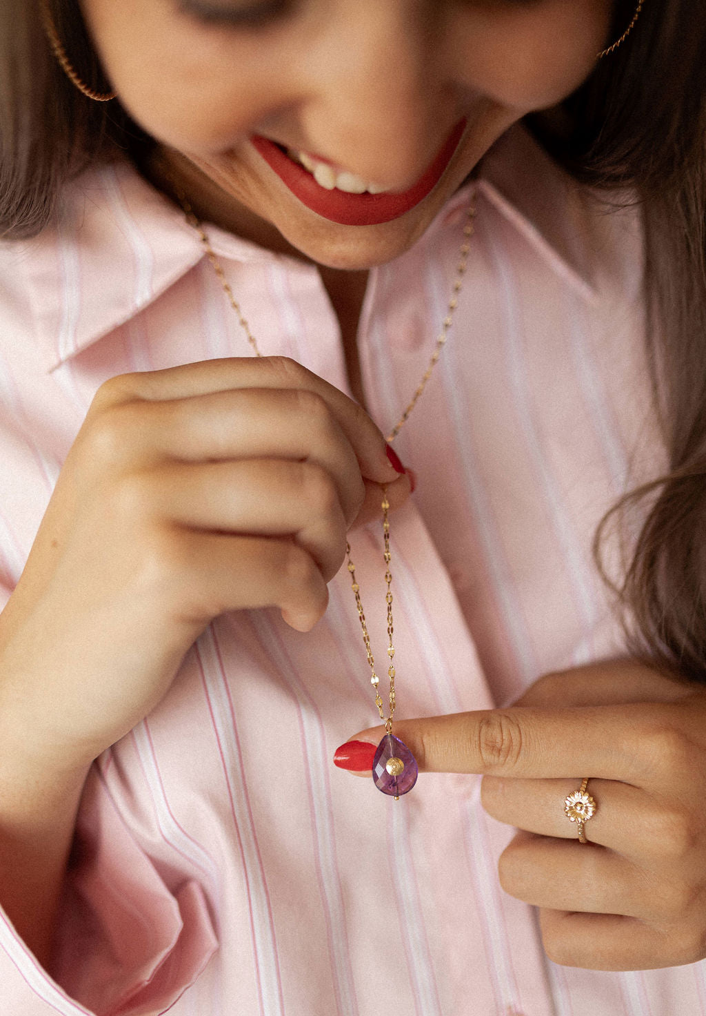 Collier long pierre fine - Naïa