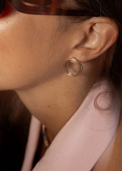 Boucles d'oreille rondes plaqué or - Vadim