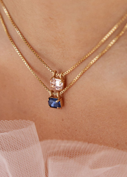 Collier court pendentif cristal - Claudia