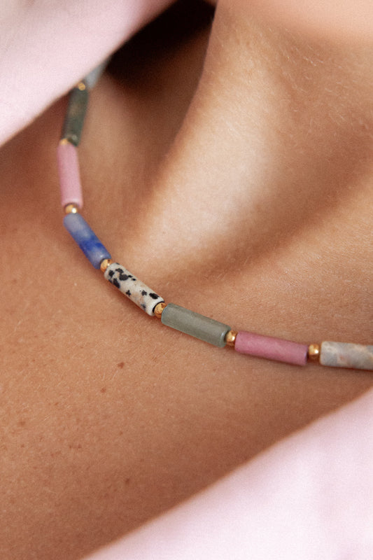 Collier ras de cou pierres fines - Jasmine