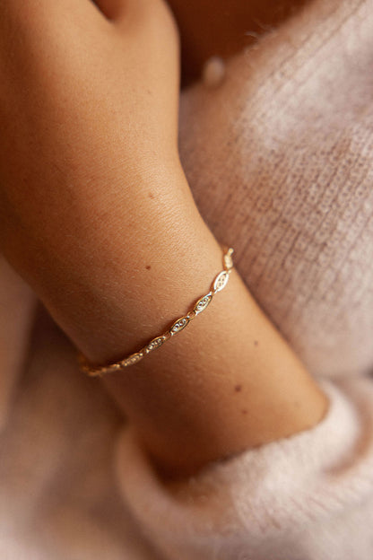 Bracelet doré à l'or fin chaîne filigrane - Gisèle