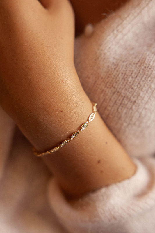 Bracelet doré à l'or fin chaîne filigrane - Gisèle