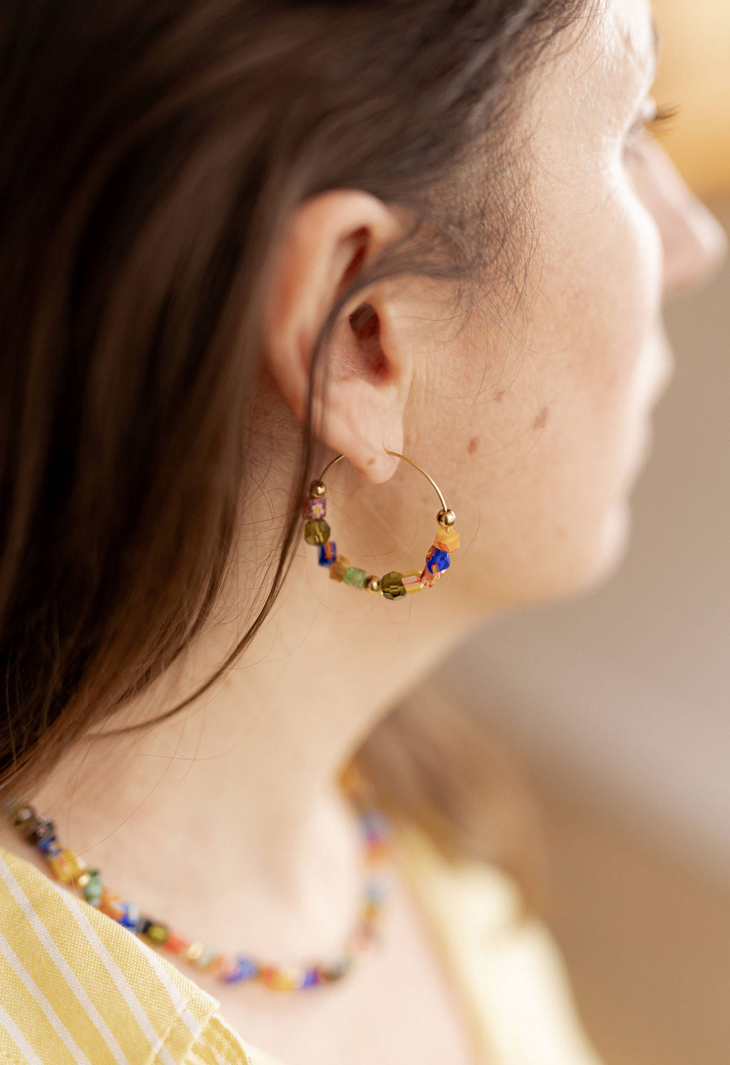 Créoles perles de verre millefiori - Orsola