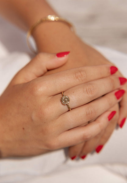 Bague dorée - Fleur