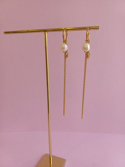 Boucles d'oreille créoles pendantes - Meryl