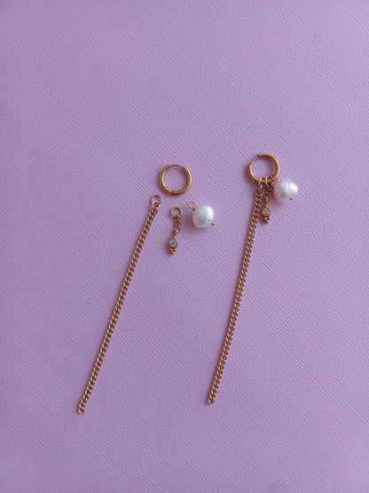 Boucles d'oreille créoles pendantes - Meryl