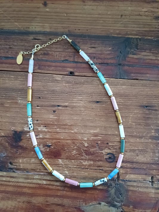 Collier Pierres tubes