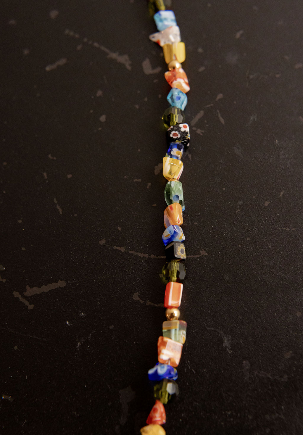 Collier court perles de verre millefiori - Orsola