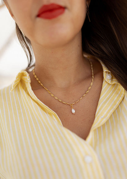 Collier ras de cou doré à l'or fin maille filigrane - Gisèle