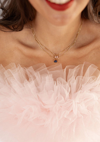 Collier court pendentif cristal - Claudia