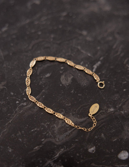 Bracelet doré à l'or fin chaîne filigrane - Gisèle
