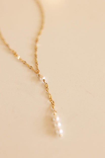 Collier cravate perles d'eau - Alba