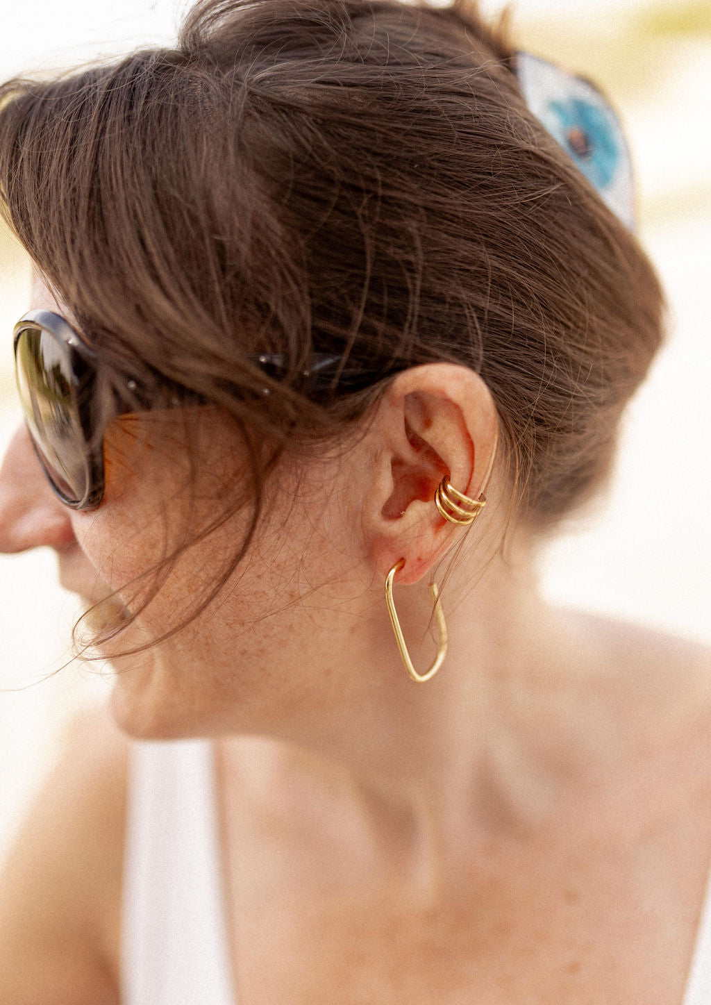 Boucles d'oreilles créoles rectangle - Les Précises