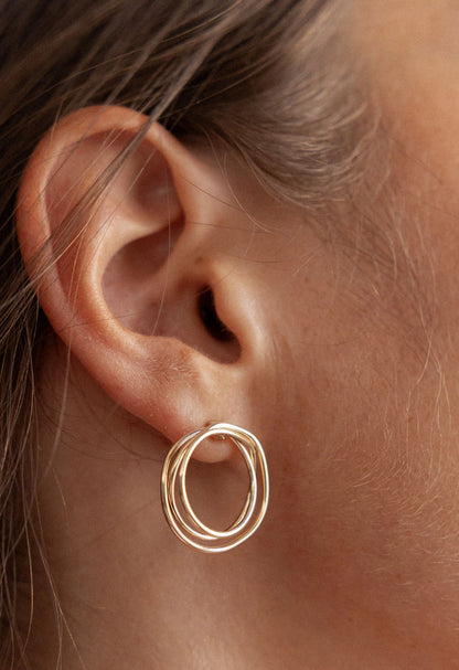 Boucles d'oreille rondes plaqué or - Vadim