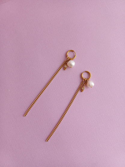 Boucles d'oreille créoles pendantes - Meryl