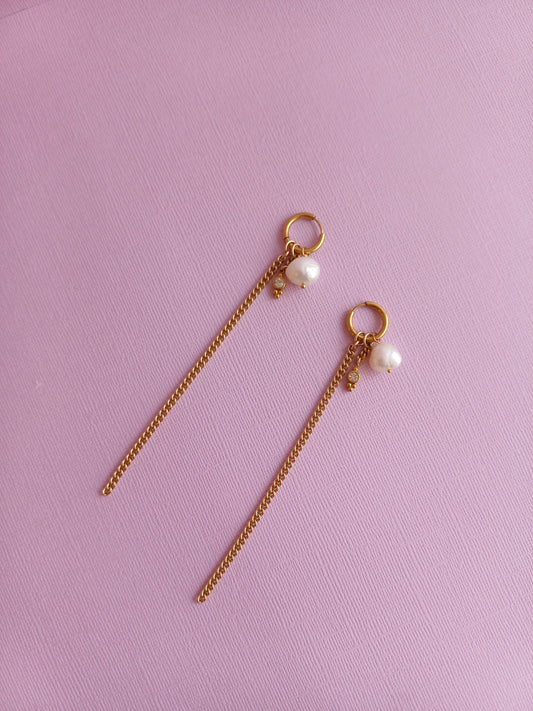 Boucles d'oreille créoles pendantes - Meryl