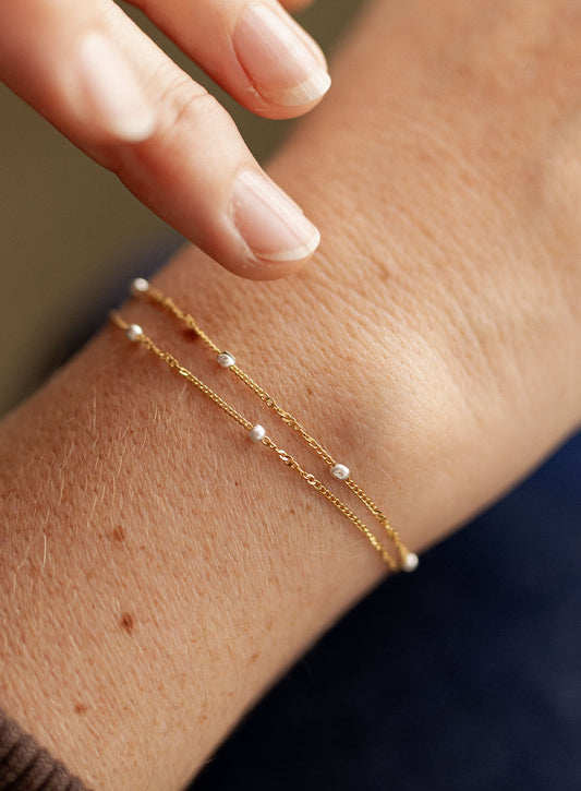 Bracelet double rang doré argent - Gigi