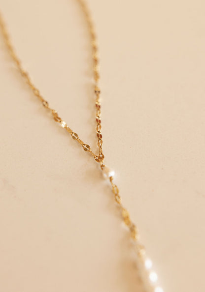 Collier cravate perles d'eau - Alba