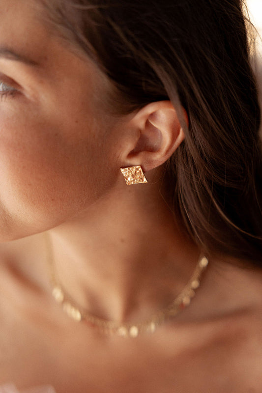 Boucles d'oreille - Luna carrées