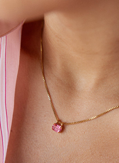 Collier court pendentif cristal - Claudia