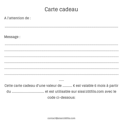 Carte cadeau 100€